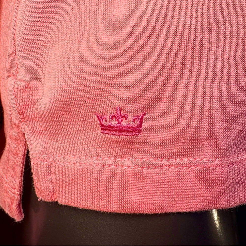 Peter Millar W’s Coral Pink Long Sleeve Polo - Picture 3 of 8
